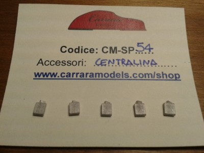 CM-SP54 set 5 pz centraline elettroniche per auto sport proototipo ecc..  in metallo bianco - scala 1:43